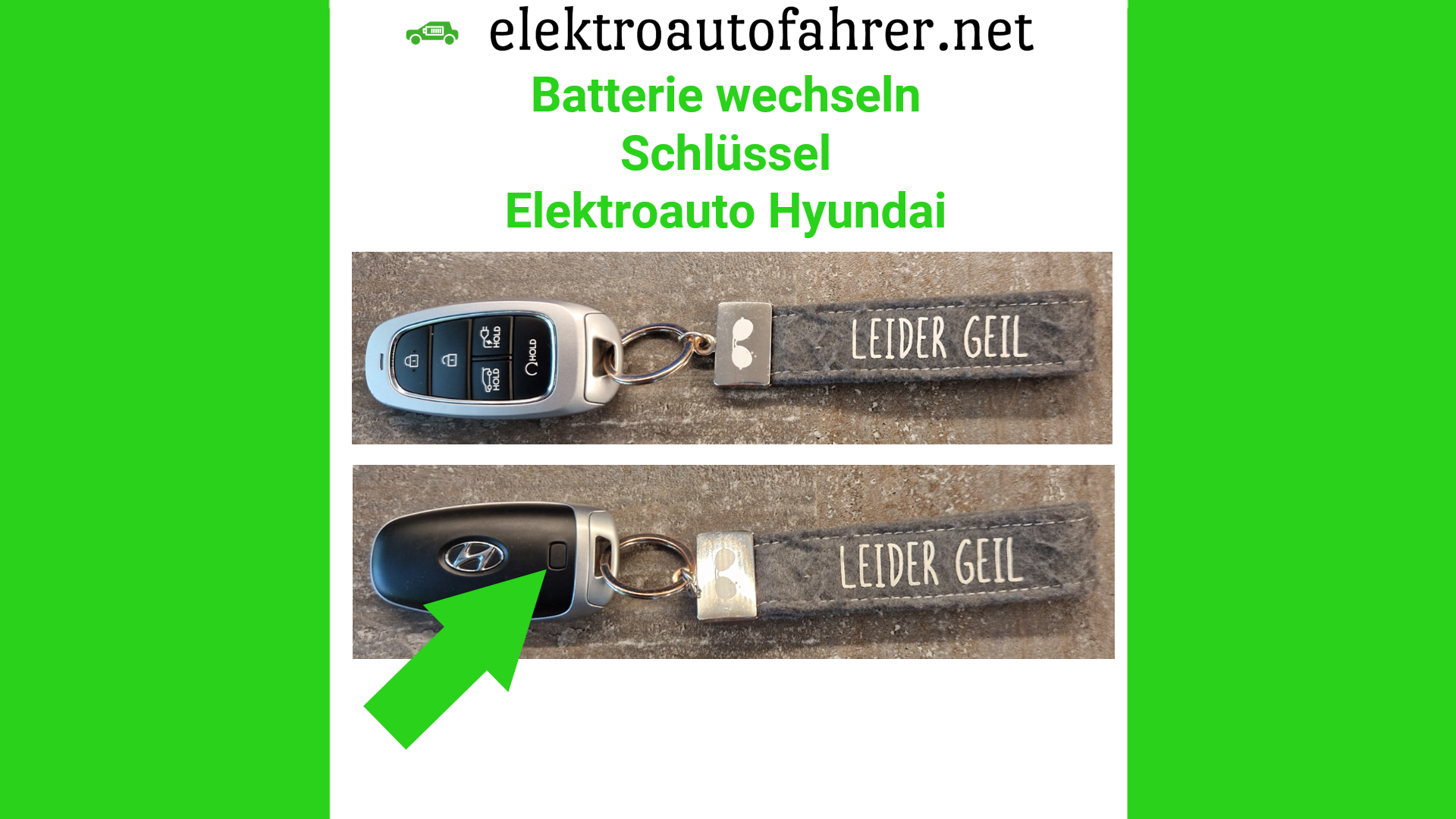 Batterie wechseln Autoschlüssel Elektroauto Hyundai IONIQ 5 – schnellste Anleitung