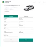 Eingabe Kontaktdaten für bequeme Onlinebuchung der Testfahrt eines Elektroautos.