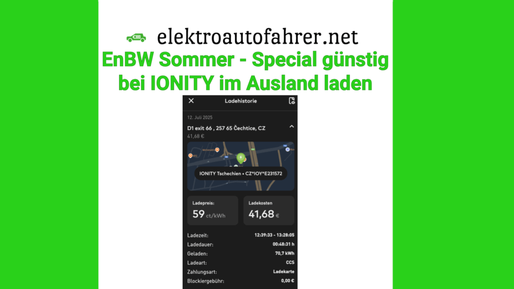 EnBW Sommer-Special: Günstig bei IONITY in 14 Ländern laden