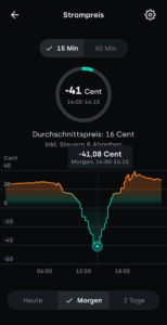 Smart Charging Smart Charging Tibber App negativer Strompreise Börse