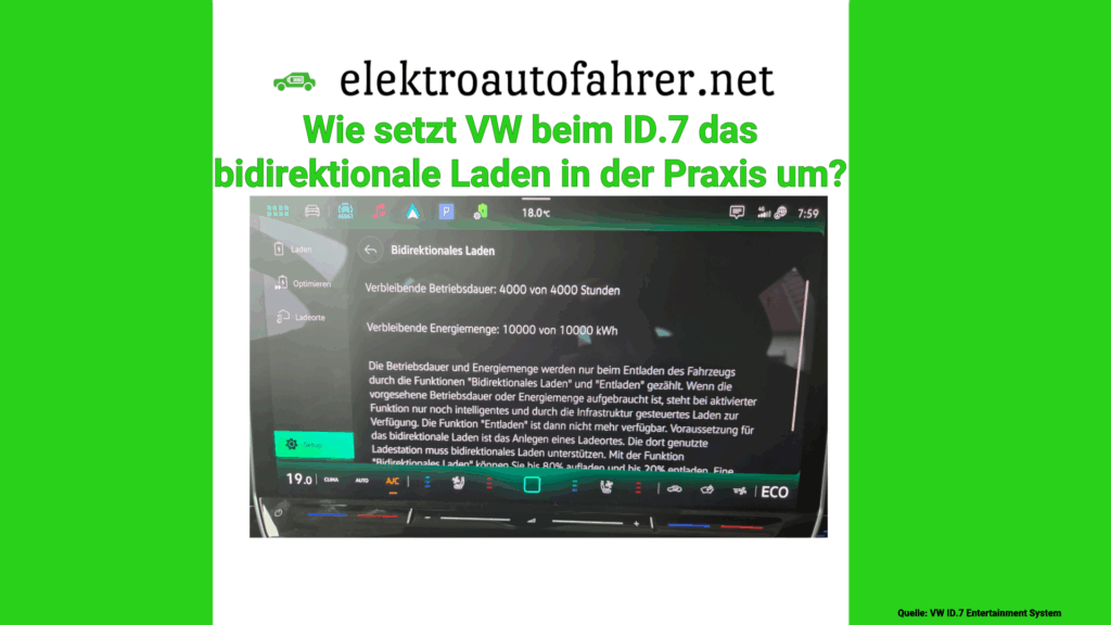 VW ID.7 bidirektionalen Laden Entertainment System